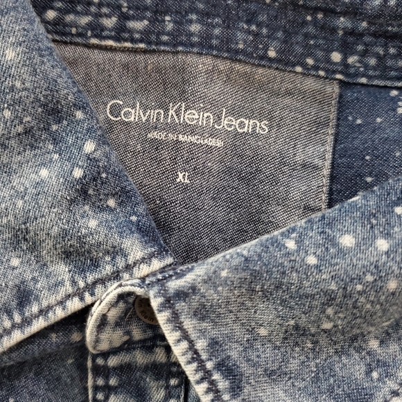 Calvin Klein Jeans Buttons Up 100% Cotton Shirt Size XL - Picture 6 of 8